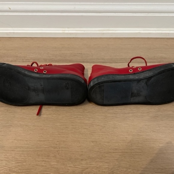 Gucci red leather high tops - Picture 7 of 11